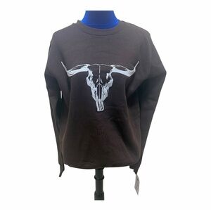 Longhorn Skull Graphic Sweatshirt